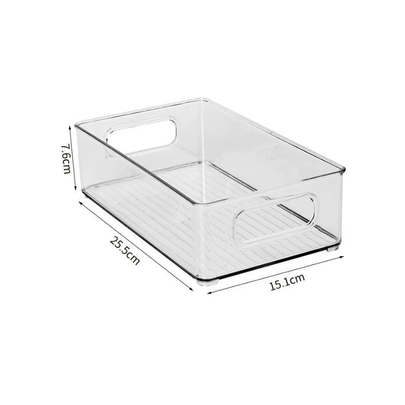 Plastic Crisper Transparent Box Refrigerator Crisper Storage Box Cosmetic Storage Kitchen Acrylic Desktop Storage Organizer Box